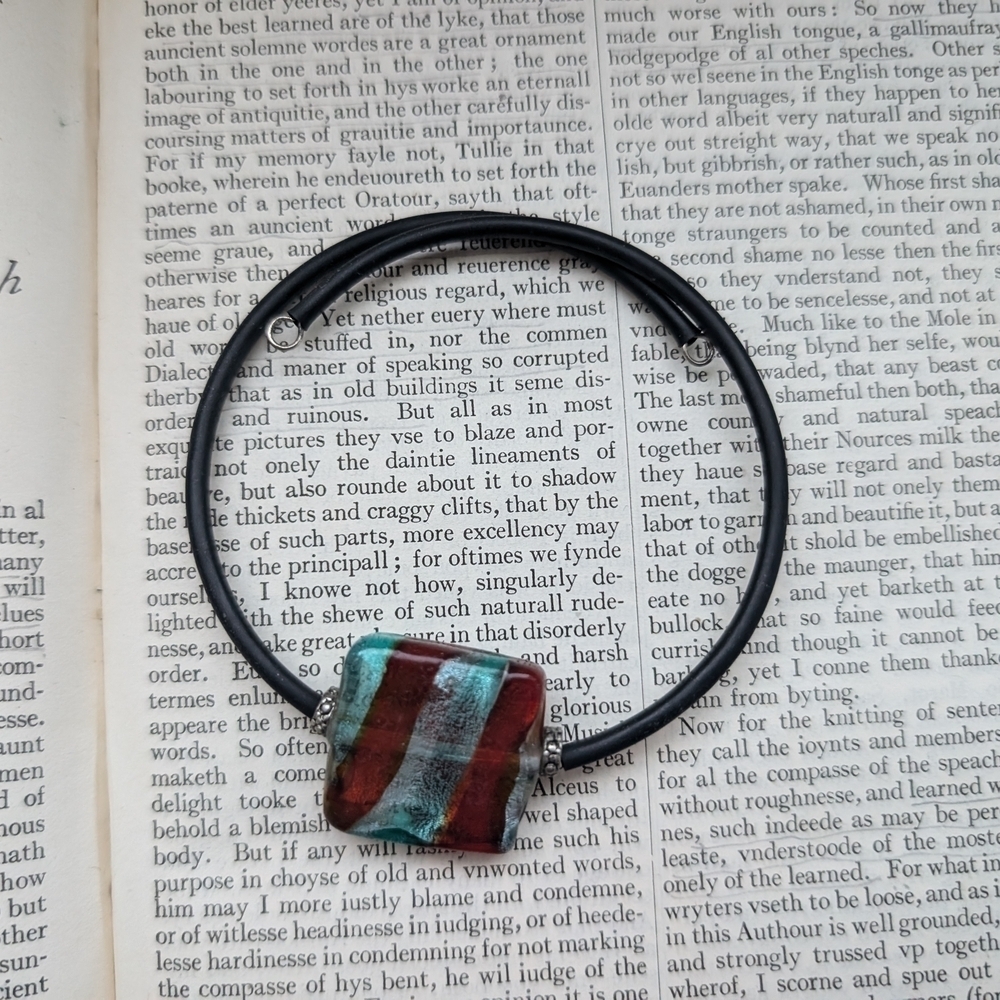 Handcrafted Striped Pendant Necklace